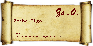 Zsebe Olga névjegykártya